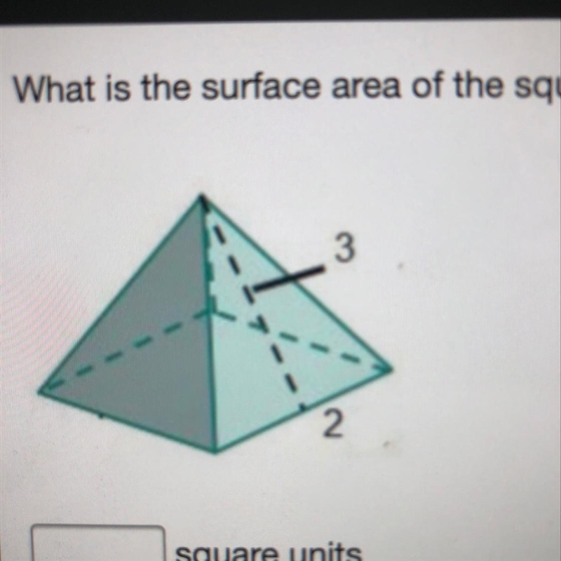 What is the surface area of the square pyramid?-example-1