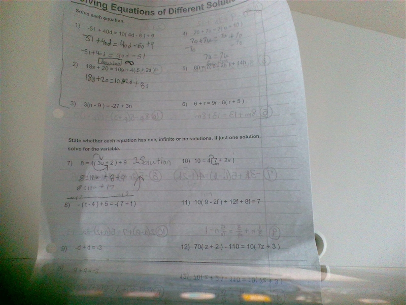 Solving equations of different solution types is it a solution or not a solution-example-1