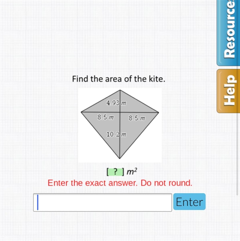 Find the area of the kite...-example-1