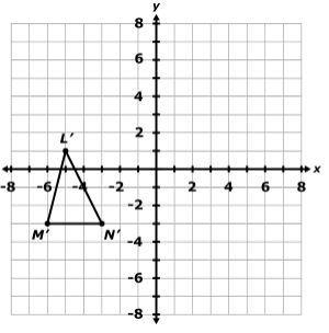 ∆ L′M′N′ was created by translating a triangle 4 units down and 2 units to the right-example-1