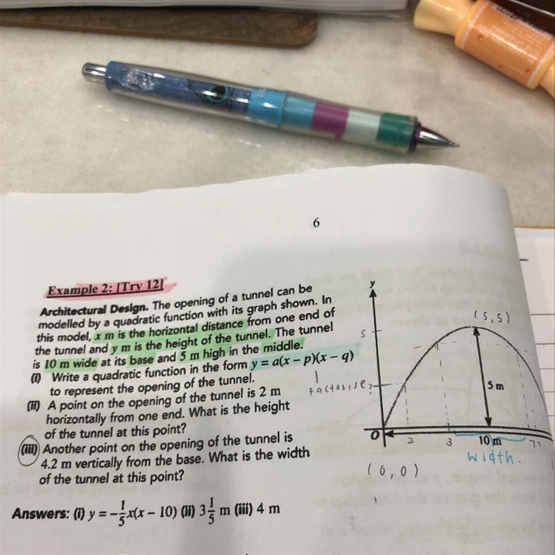 Hi:) anyone able to explain how to get the quadratic equation into the form y= a(x-example-1