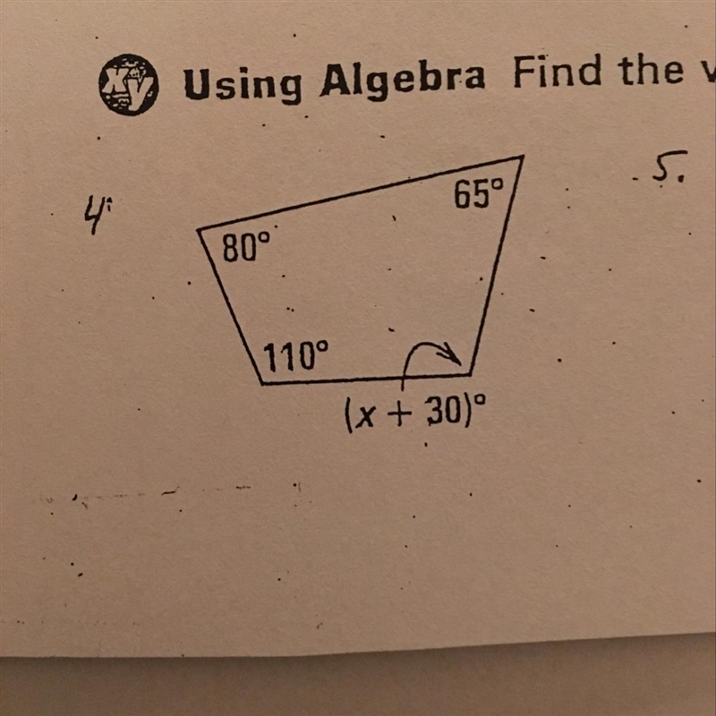 Find the value of x using algebra-example-1