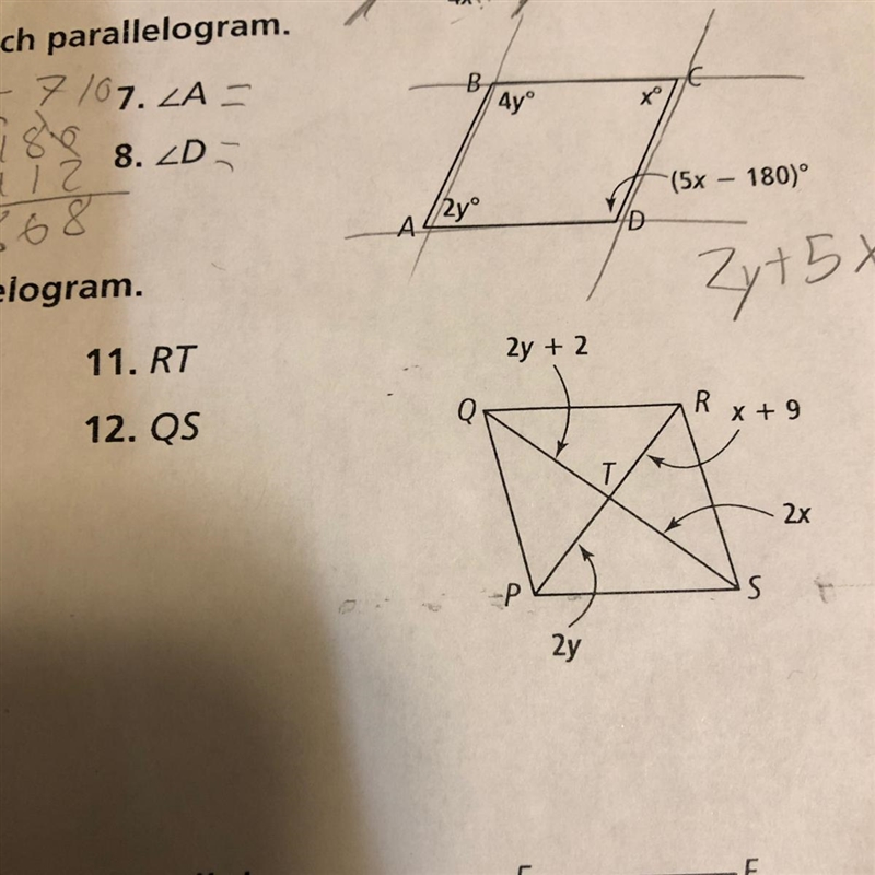 Find the stated lengths in each parallelogram-example-1