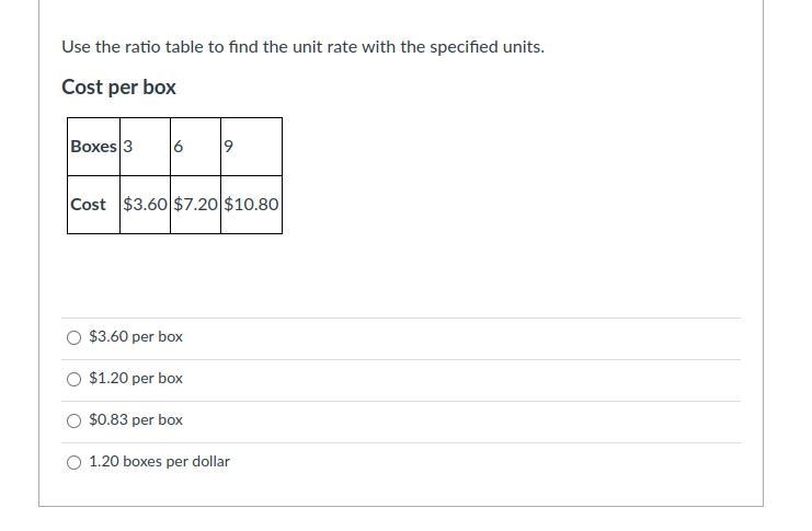 Use the ratio table to find the unit rate with the specified units.-example-1