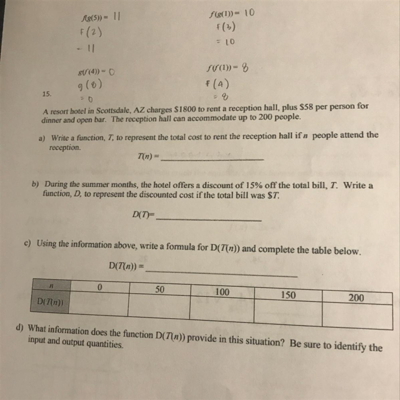 How am i supposed to make a function? Number 15-example-1