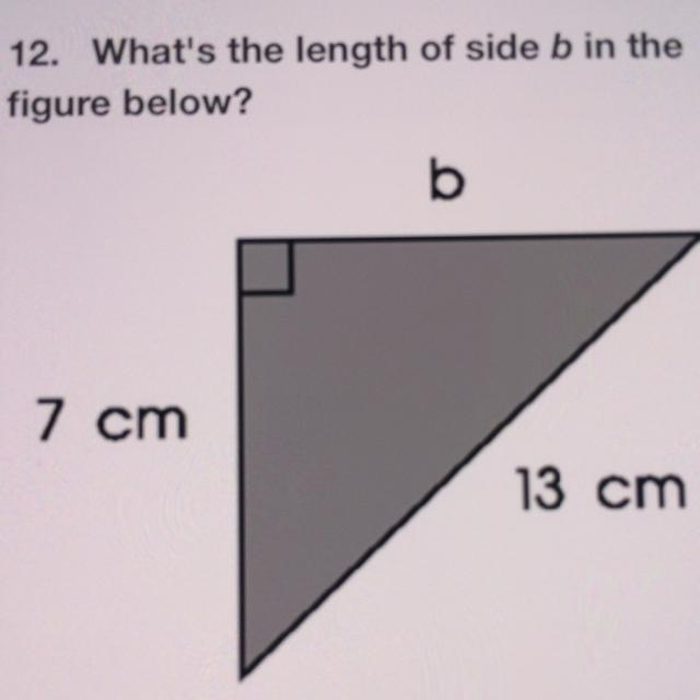 What's the length of side b in the figure below? A. 6 centimeters B. 191 centimeters-example-1