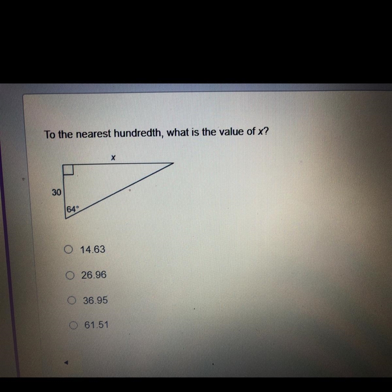 To the nearest hundredth, what is the value of X?-example-1