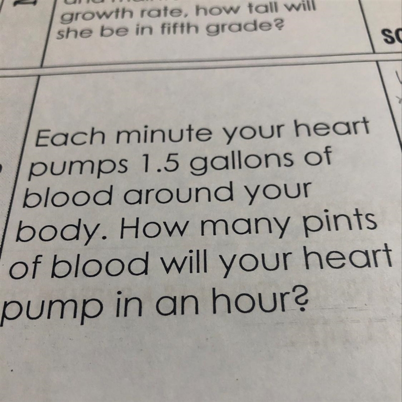 Each minute your heart pumps 1.5 gallons of blood around your body. How many pints-example-1