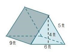 What is the surface area of the triangular prism? In square feet-example-1