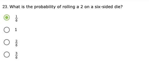 My answer was 16, so i thought as a fraction it would 16/100, but i think its 1/6 in-example-1