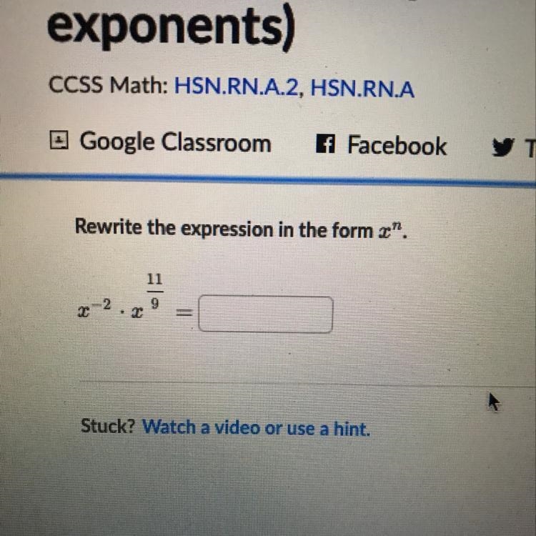 Rewrite the expression in the form x^n-example-1