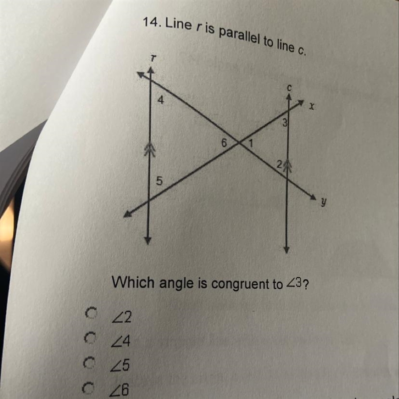 Which angle is an congruent to 3?-example-1