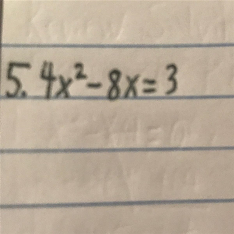 Solve by factoring. 4x^2-8x=3-example-1