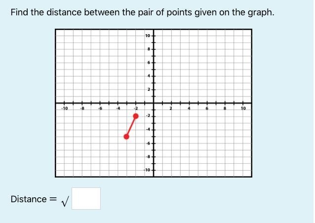 Find the distance between the pair of points given on the graph.-example-1