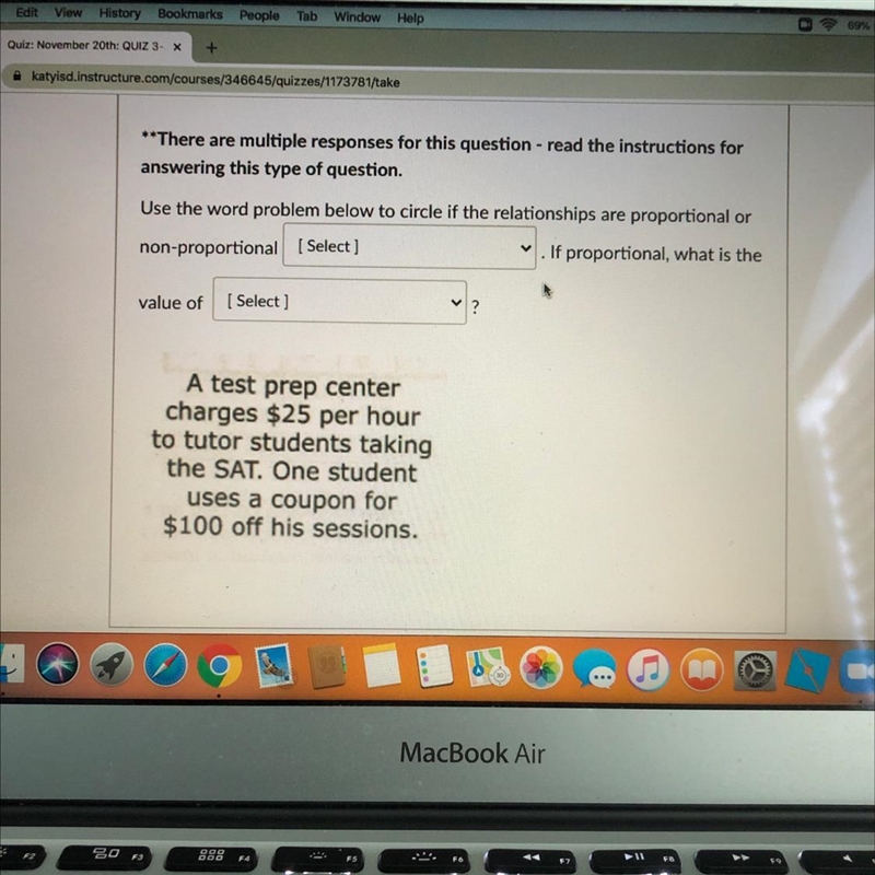 A test prep center charges $25 per hour to tutor students taking the SAT. One student-example-1