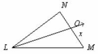 LO bisects NLM, Lm = 22, NO = 6, and LN = 14. What is the approximate value of x? A-example-1