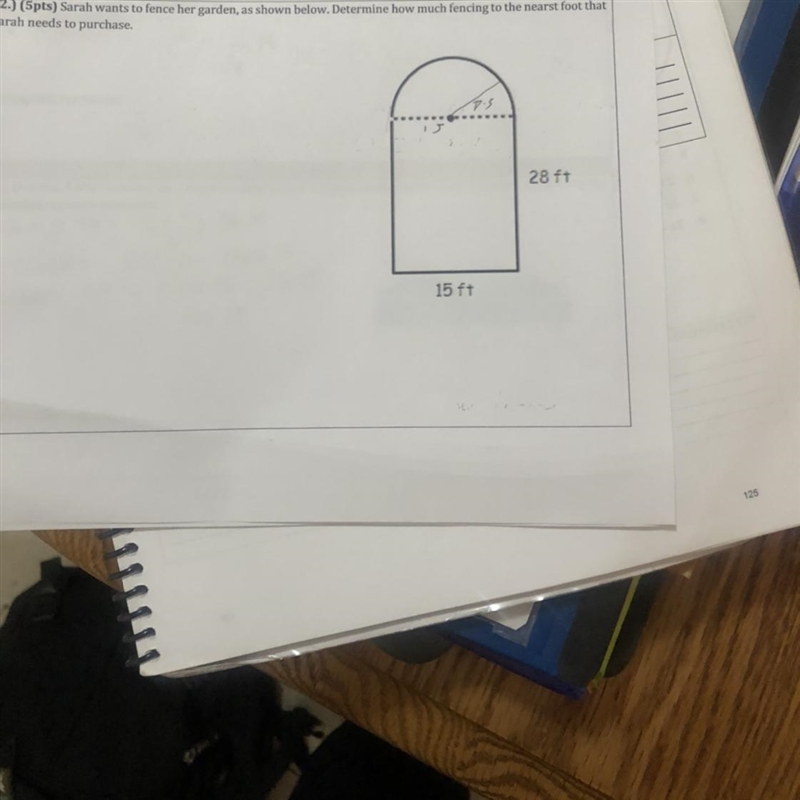 Sarah wants to fence her garden, as shown below. Determine how much fencing to the-example-1