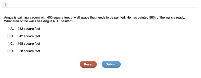 Angus is painting a room with 400 square feet of wall space that needs to be painted-example-1