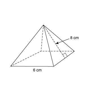 What is the surface area of the square pyramid? (100 POINTS BTW) (: A:60 cm2 B:132 cm-example-1