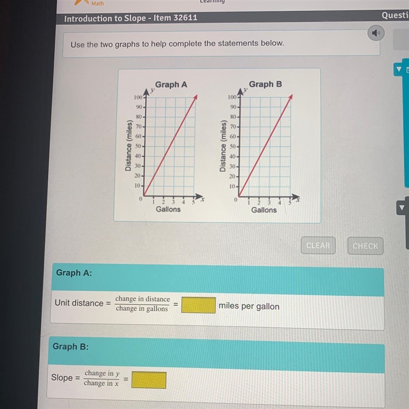 Use the two graphs to help complete the statements below.-example-1