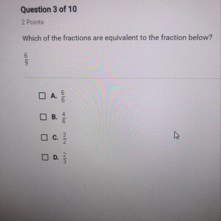 Which of the fractions are equivalent to the fraction below?-example-1