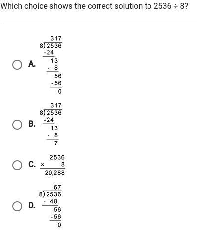 Which choice shows the correct solution to 2536 divided by 8-example-1