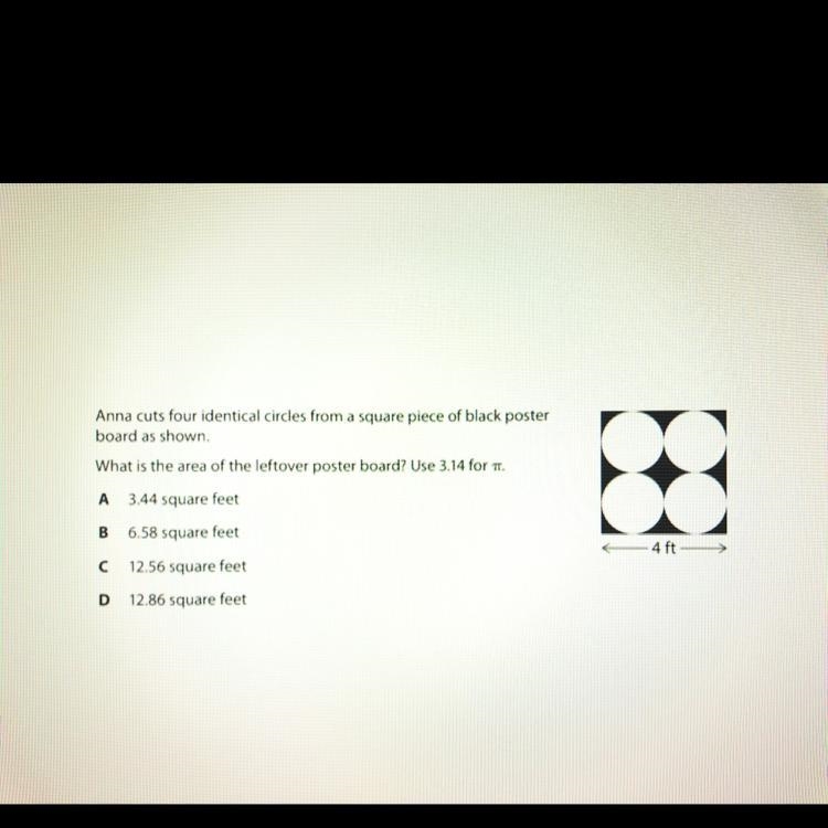 This is urgent, please answer! Anna cuts four identical circles from a square piece-example-1