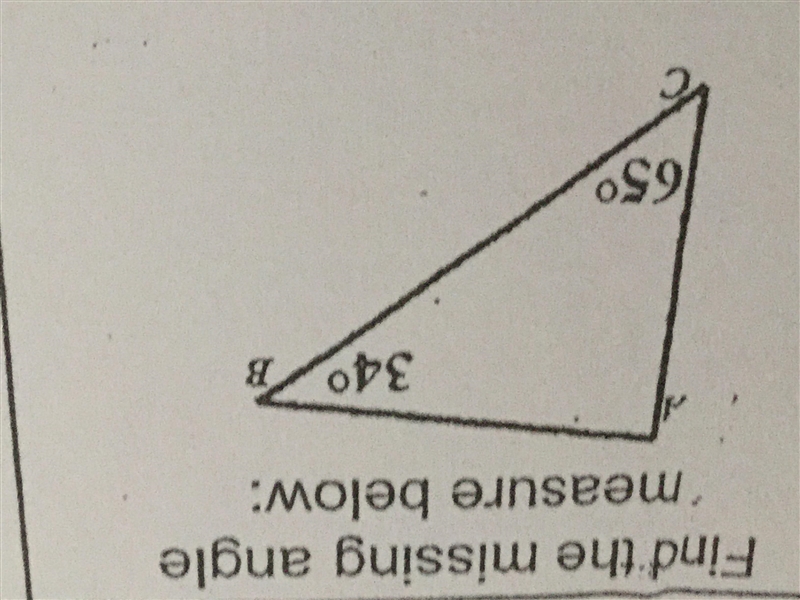 Find the missing angle measure below:-example-1