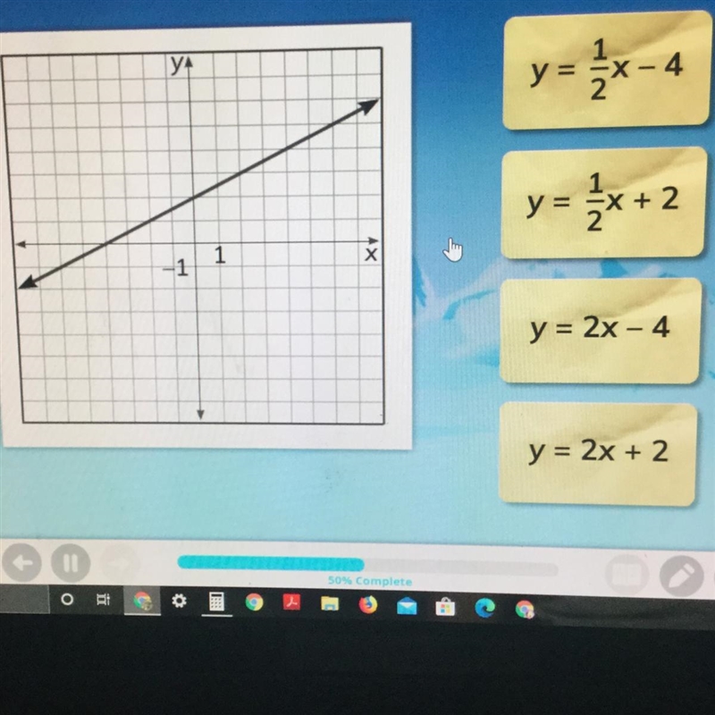 What is the equation of the line?-example-1