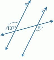 If ↔w||↔v, find the measurement of angle a. ∠a =-example-1