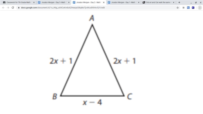 The distance from Ari’s house, A, to Ben’s house, B, is equal to the distance from-example-1