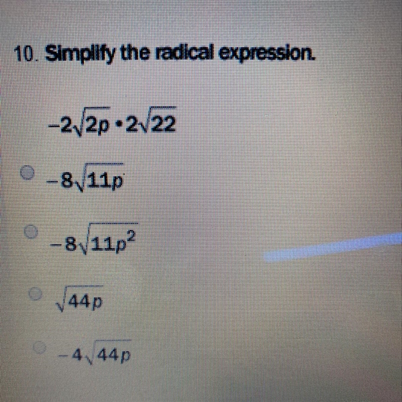 10. simplify the radical expression pleasseee-example-1