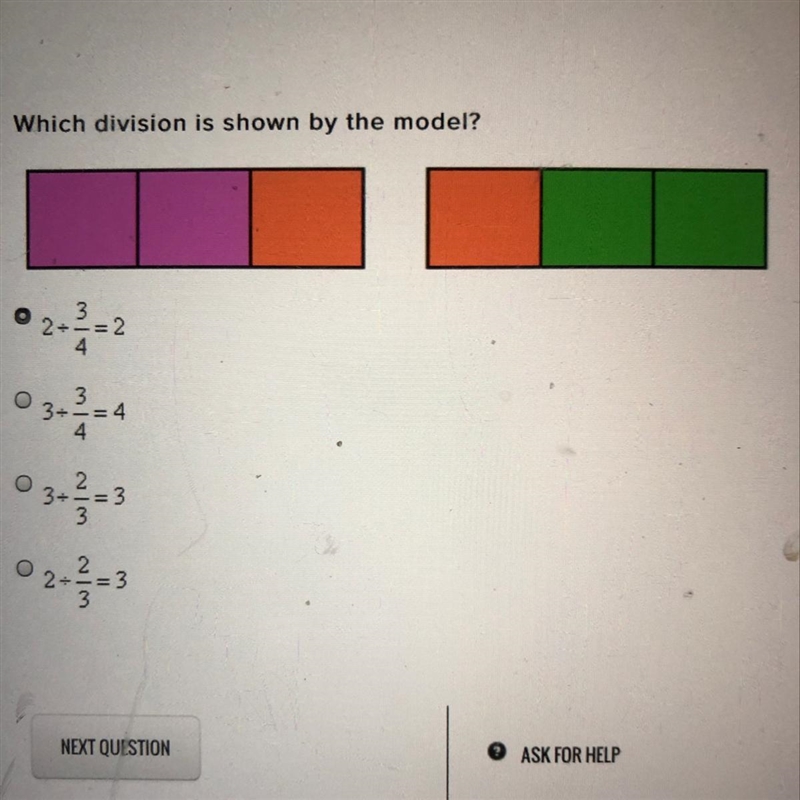 Which division is shown by th model?-example-1