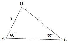 Which expression represents the approximate length of Line segment B C? Use law of-example-1