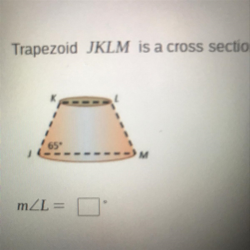 Trapezoid JKLM is a cross section of a lampshade. The diagonals of JKLM are congruent-example-1