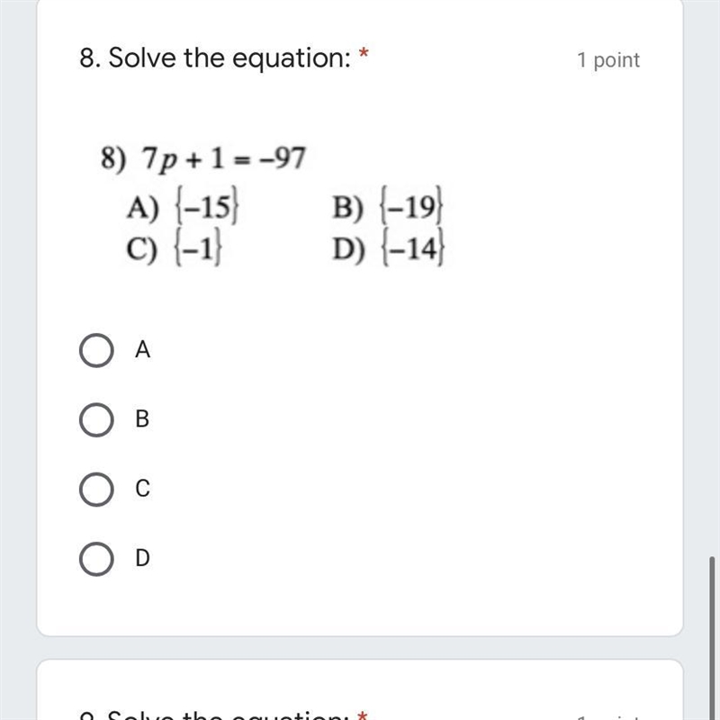 7p + 1 = -97 (explanation would be great.)-example-1