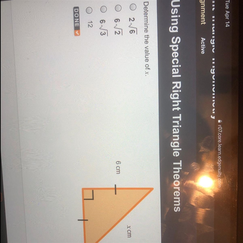 Determine the value of x.-example-1