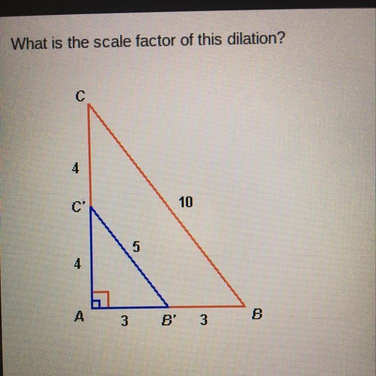 What is the scale factor of this dilation? 1/5 1/2 1 2-example-1