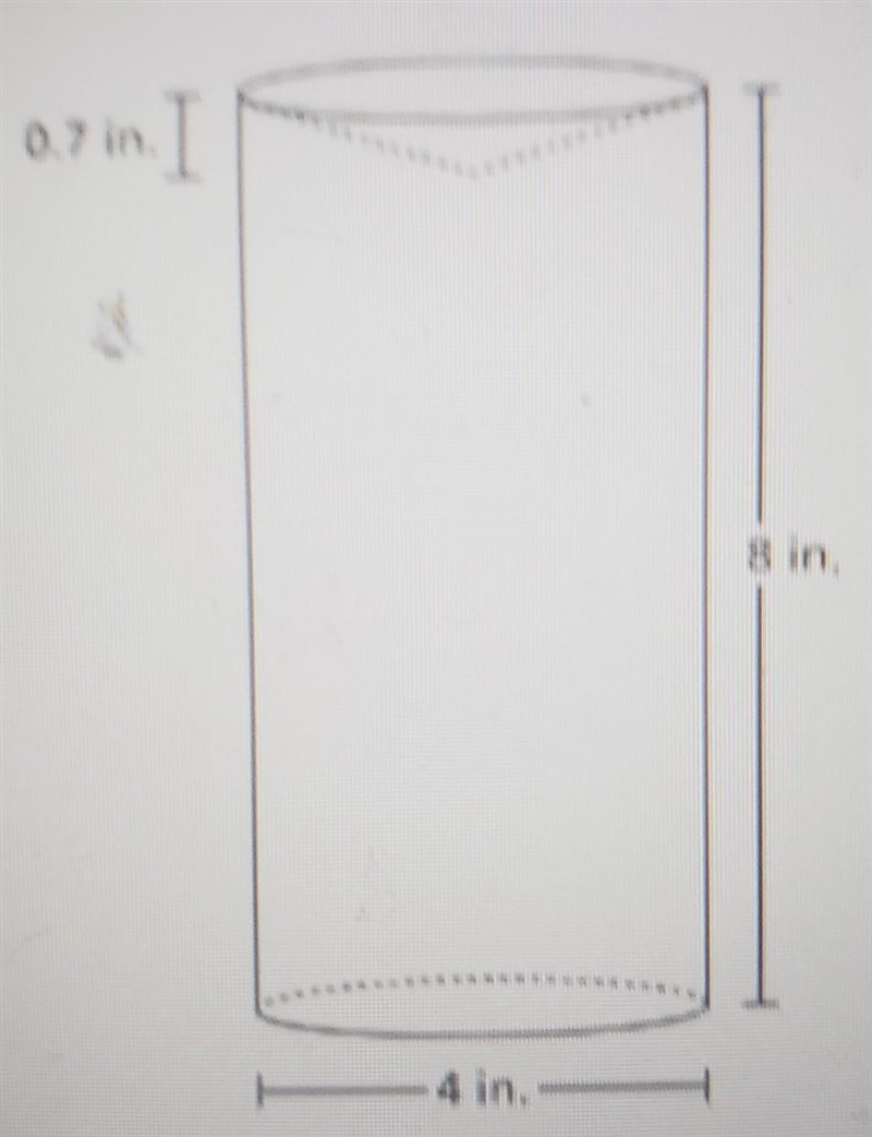 The object below is made of solid plastic. It is a cylinder with an indentation at-example-1