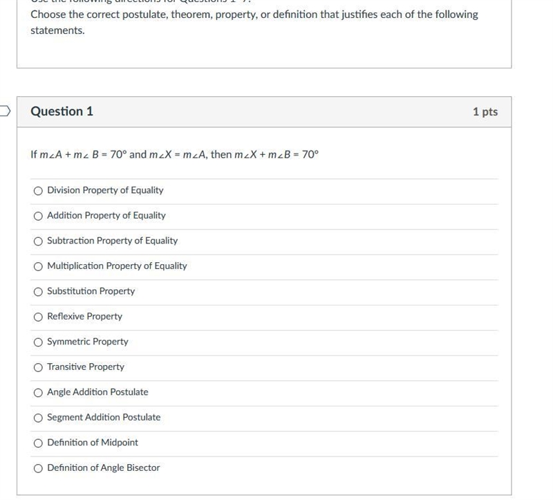 Which correct postulate, theorem, property, or definition that justifies each of the-example-1