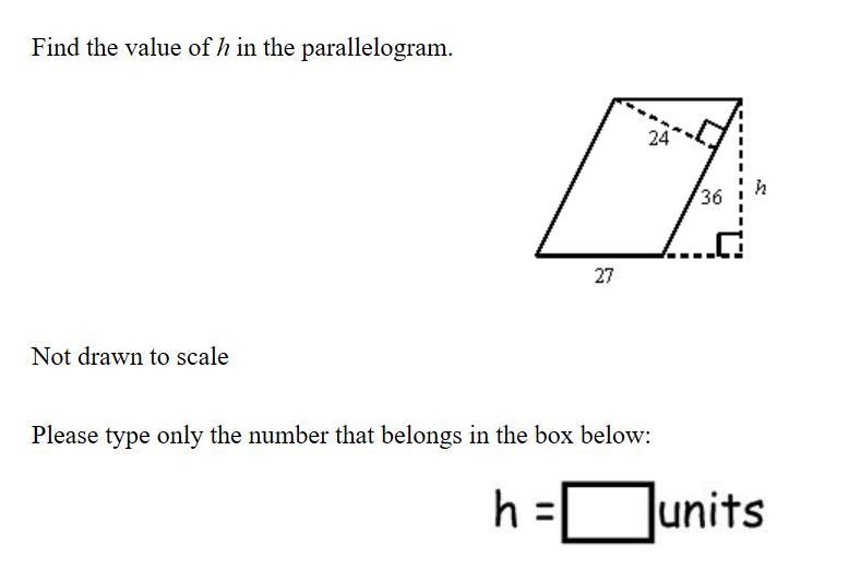 What is the value of h in the parallelogram-example-1