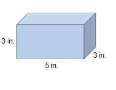 A box that measures 3 inches by 5 inches by 3 inches. The volume of the rectangular-example-1