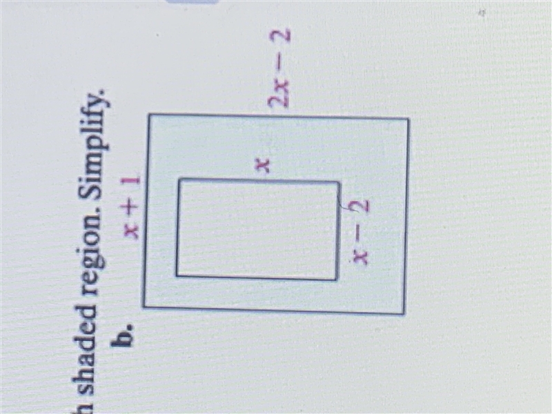 Find an expressiom for the shaded region. Simplify.-example-1