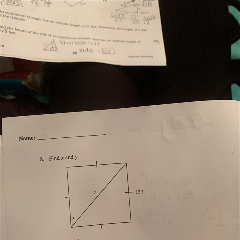 Find x and y with only 13.1-example-1