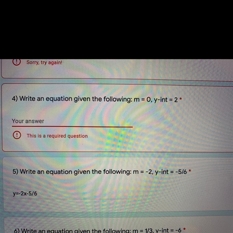 Wright an equation given the following: m= 0, y-int= 2-example-1