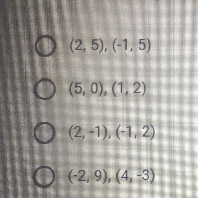 Which ordered pairs could be used to graph the equation 2x+y=5-example-1