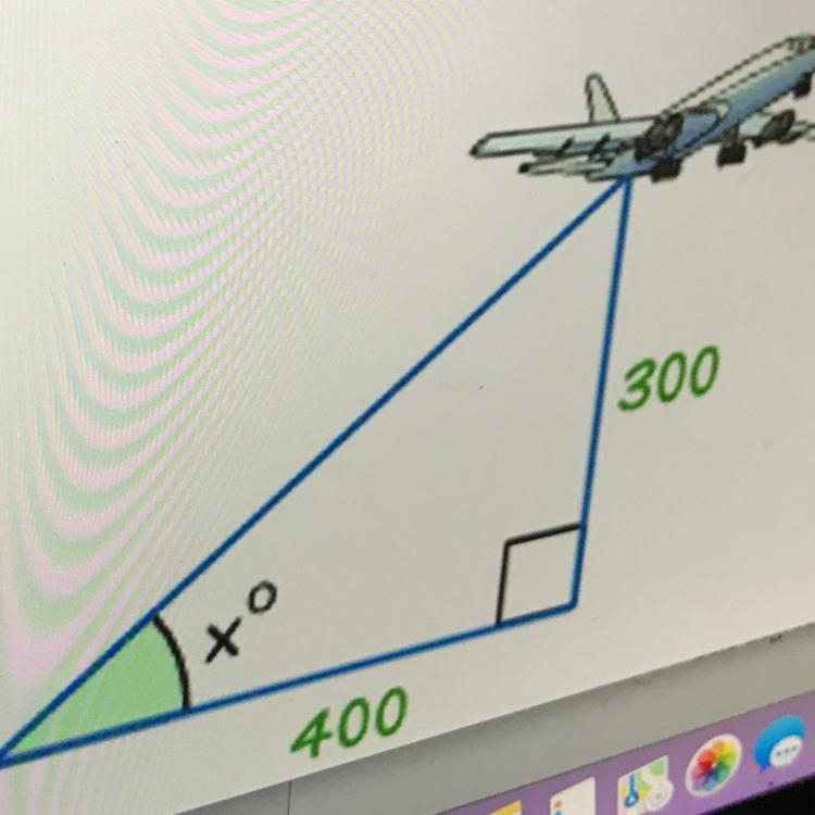 Find the angle of elevation of the plane When it reaches 300 feet above the ground-example-1