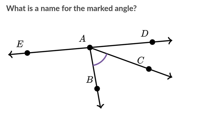 A. < DCA b. < BCA c. < BAC d. < CAE-example-1