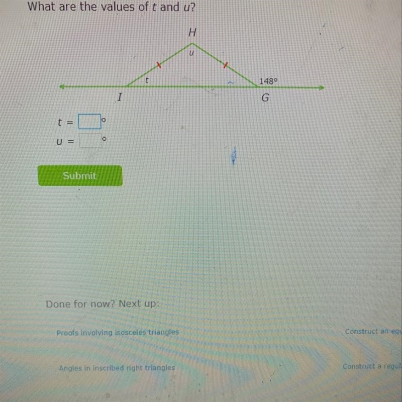 What are the values of t and u-example-1