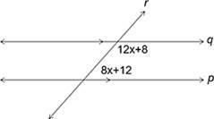 Find the value of x using properties of parallel lines. answers: A) 1 B) 8 C) 5 D-example-1